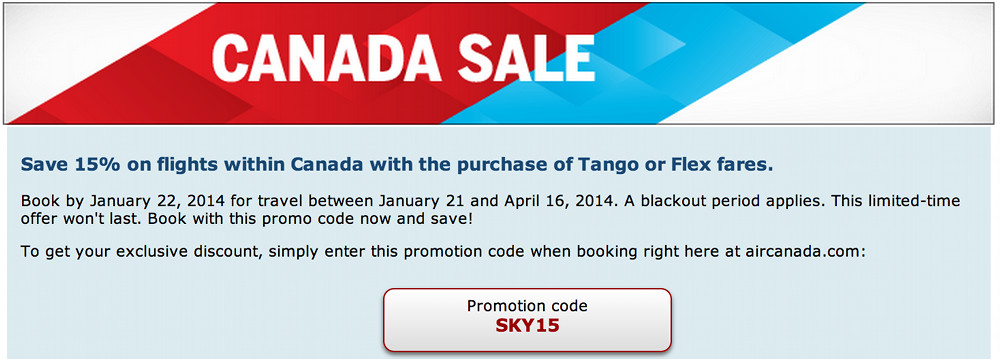 Air Canada Promo Code